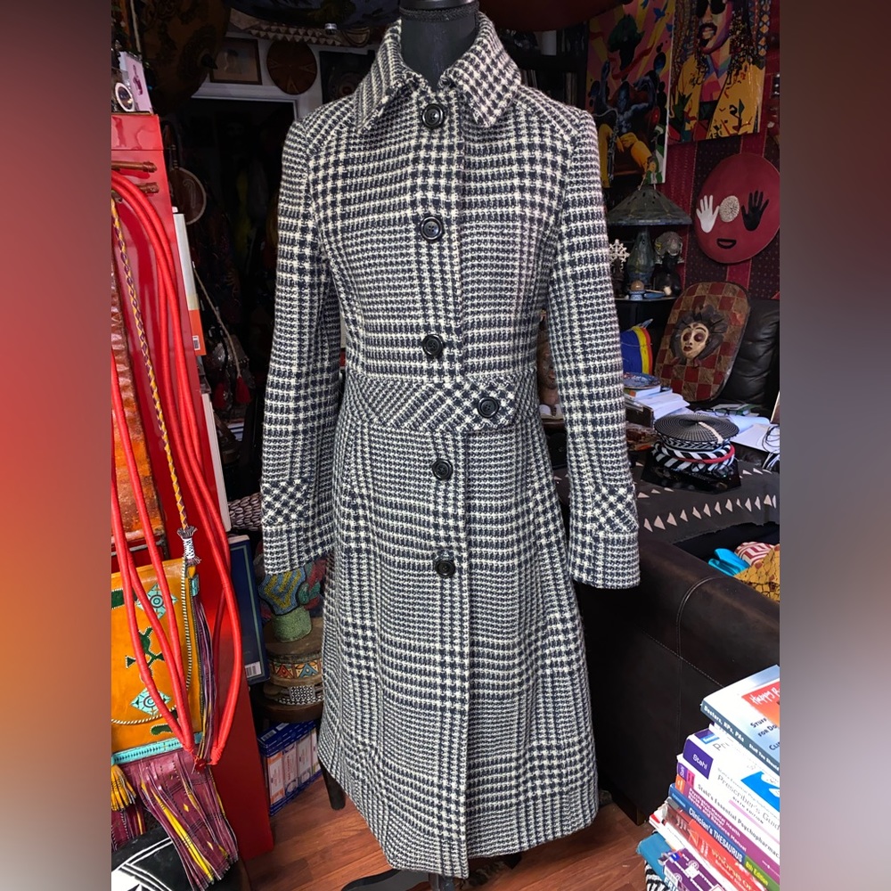 SEARLE Houndstooth Long Coat, size S - Picture 2 of 6